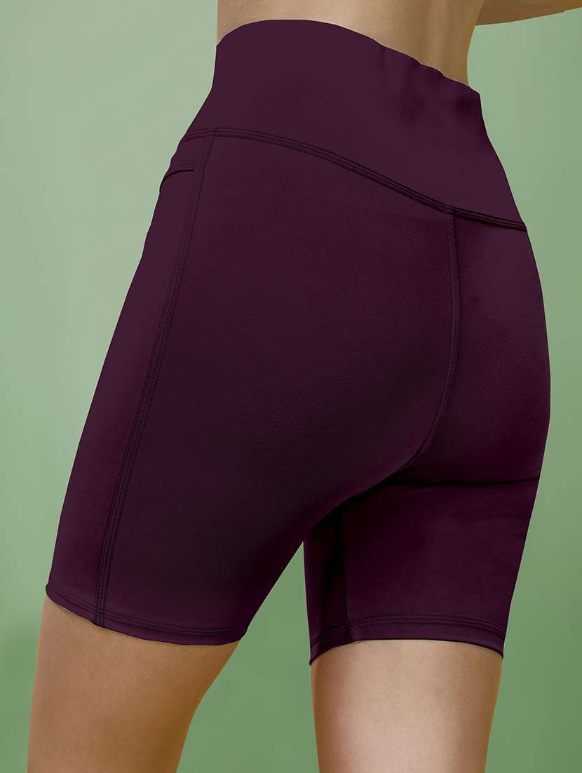 women purple polyester sports shorts short - 22432394 -  Standard Image - 3