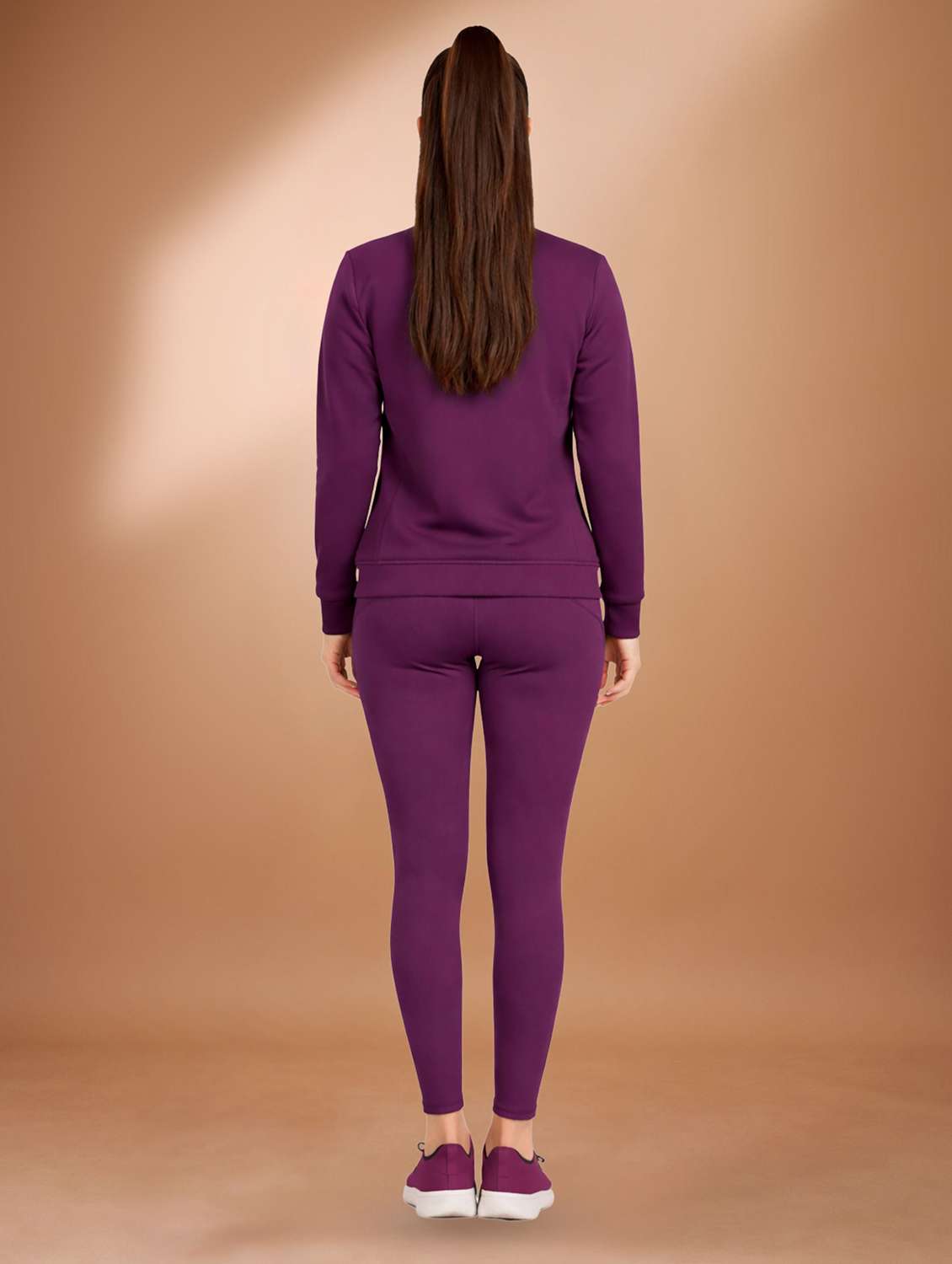 women purple polyester active wear set - co-ords - 22432532 -  Standard Image - 3