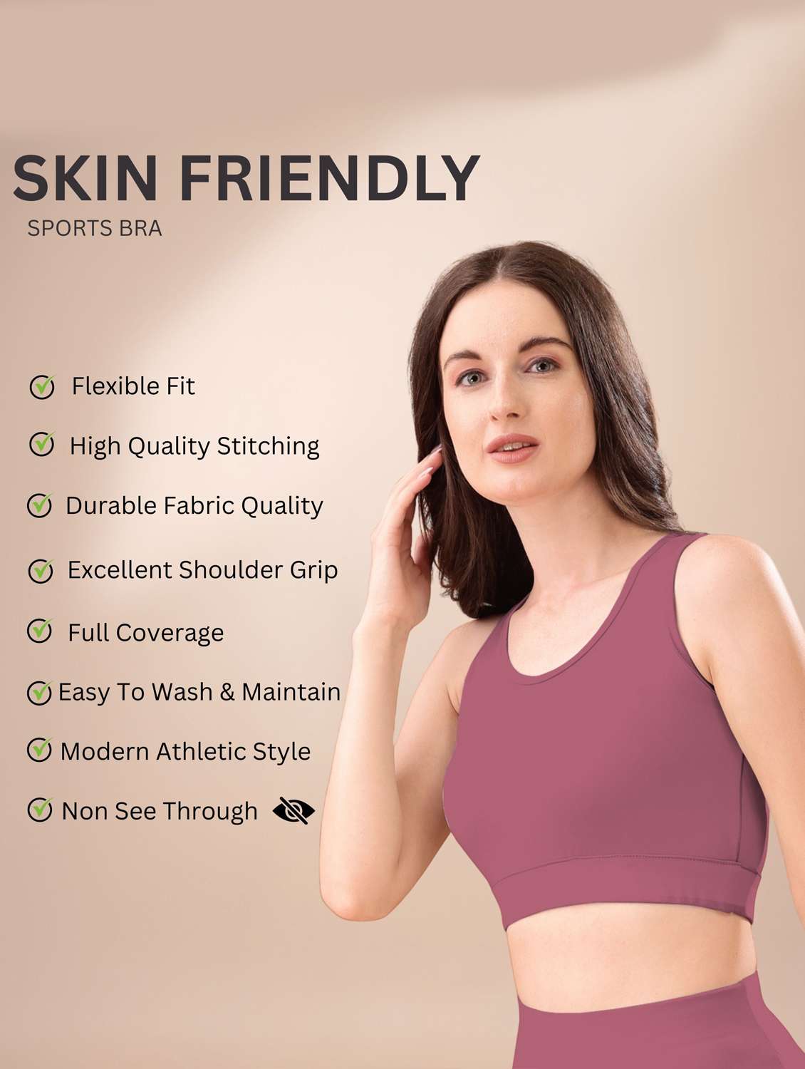 women solid full coverage sports bra - 22432608 -  Standard Image - 3