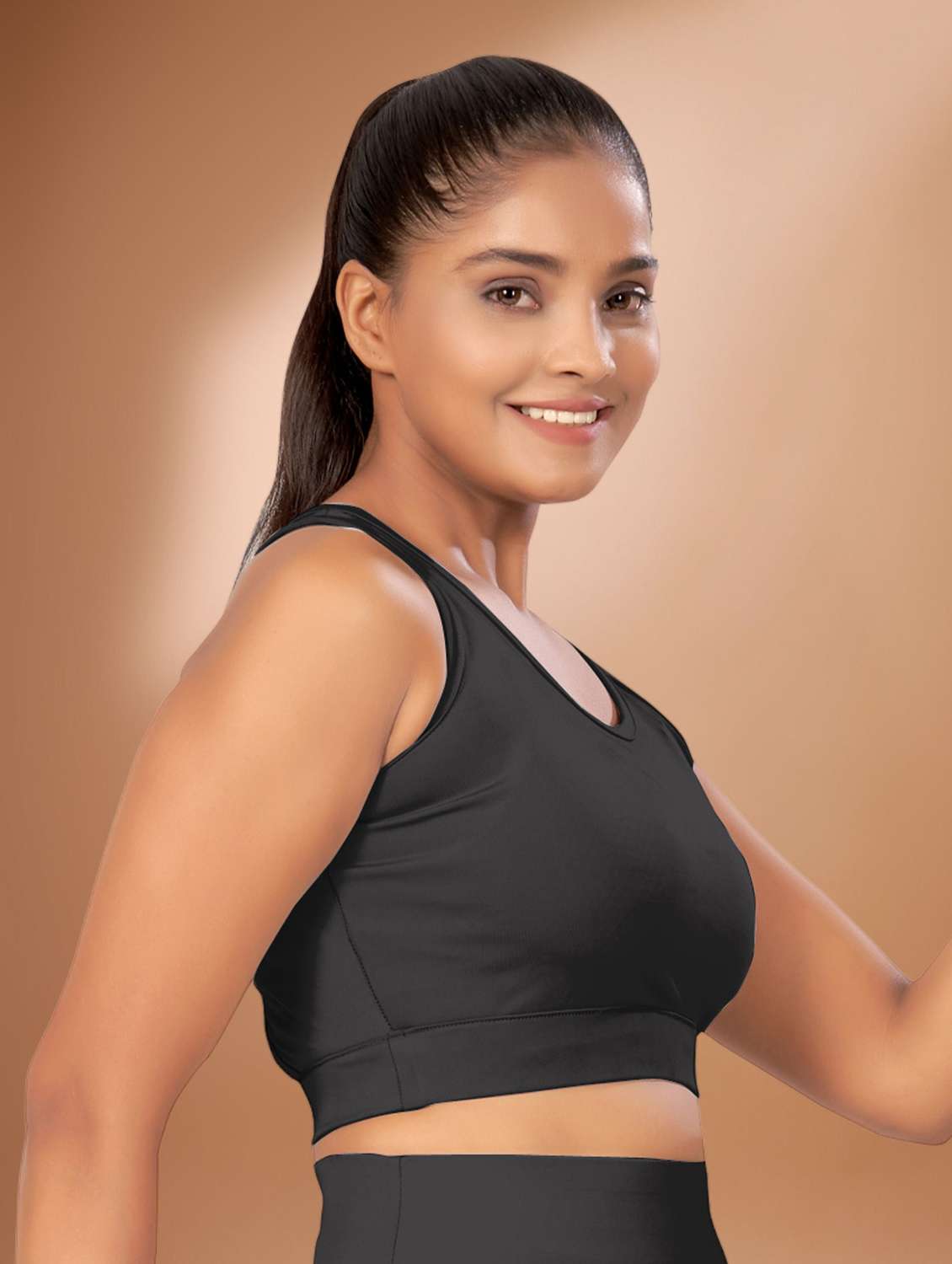 women multi colored  solid polyester sports bra - 22432620 -  Standard Image - 3
