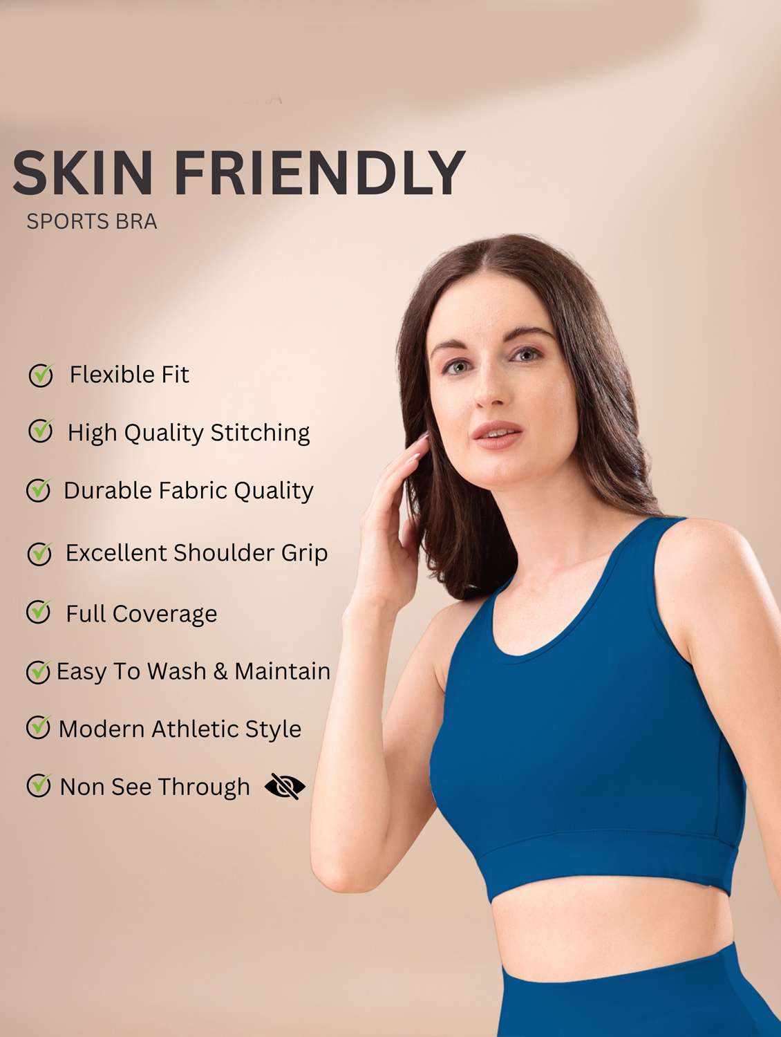 women solid full coverage sports bra - 22432621 -  Standard Image - 3