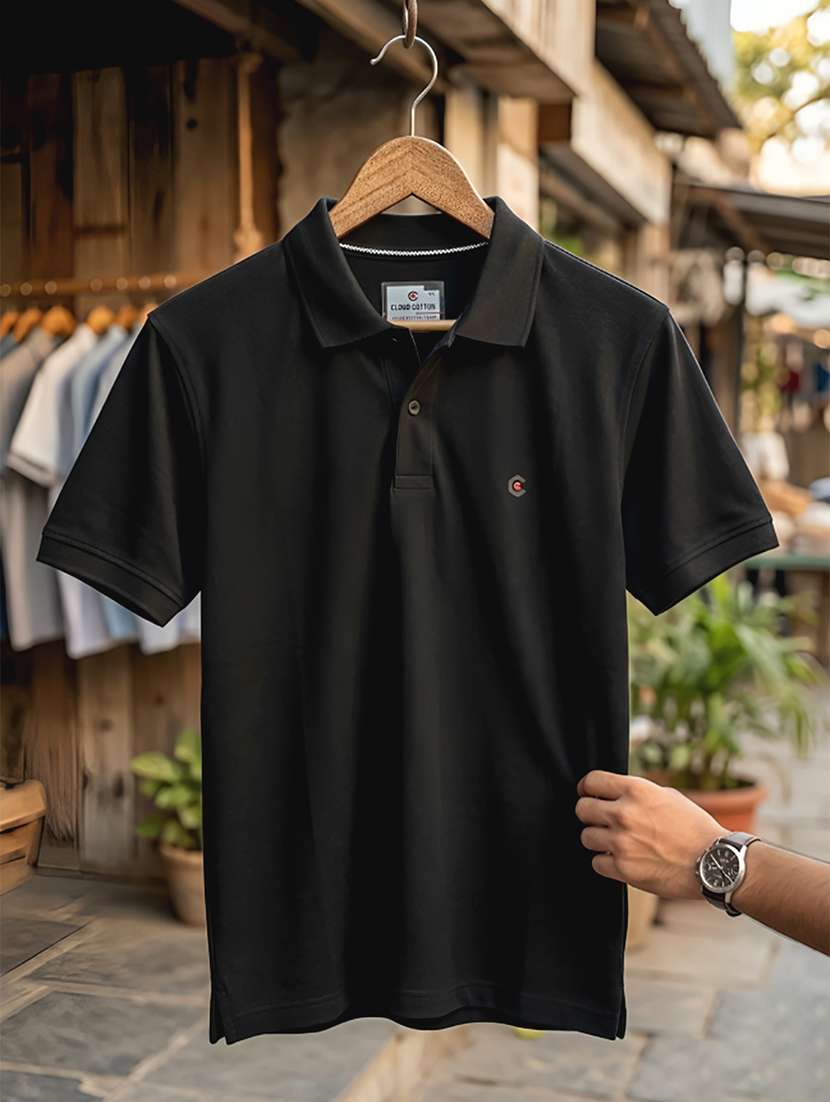 men solid short sleeve regular fit polo t-shirt - 22432760 -  Standard Image - 3