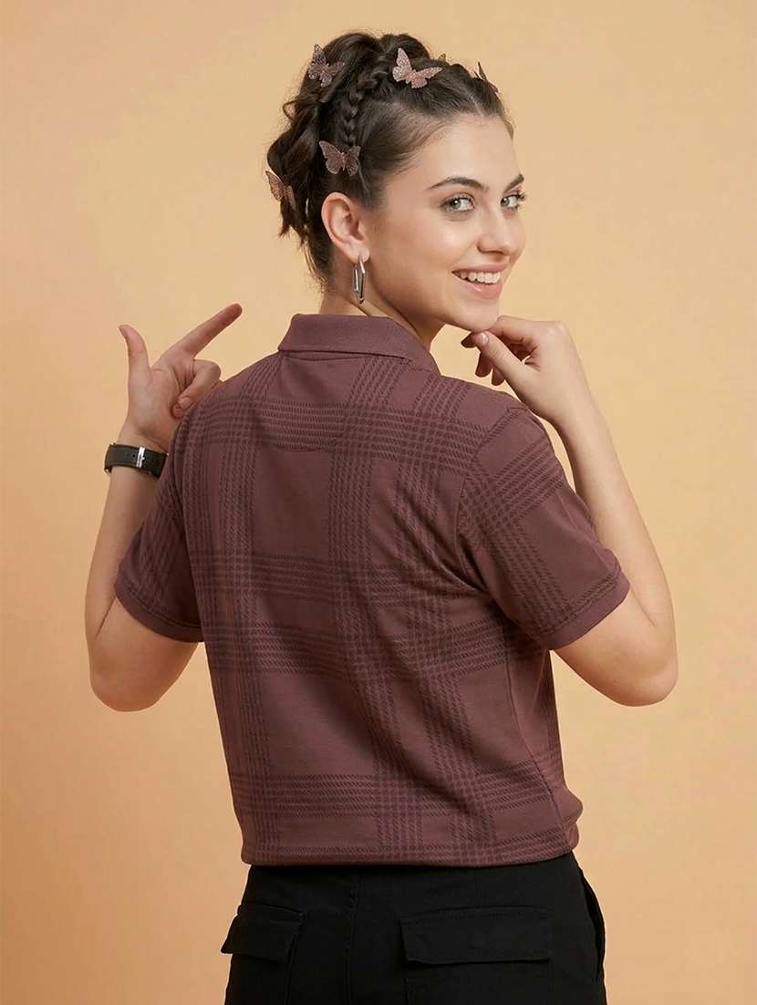 women printed short sleeve polo t-shirt - 22432794 -  Standard Image - 3