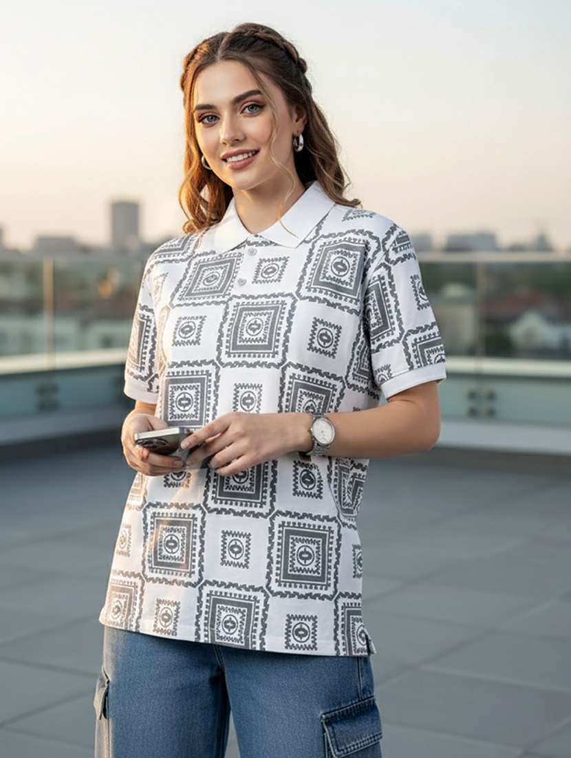 women short sleeve oversized polo t-shirt