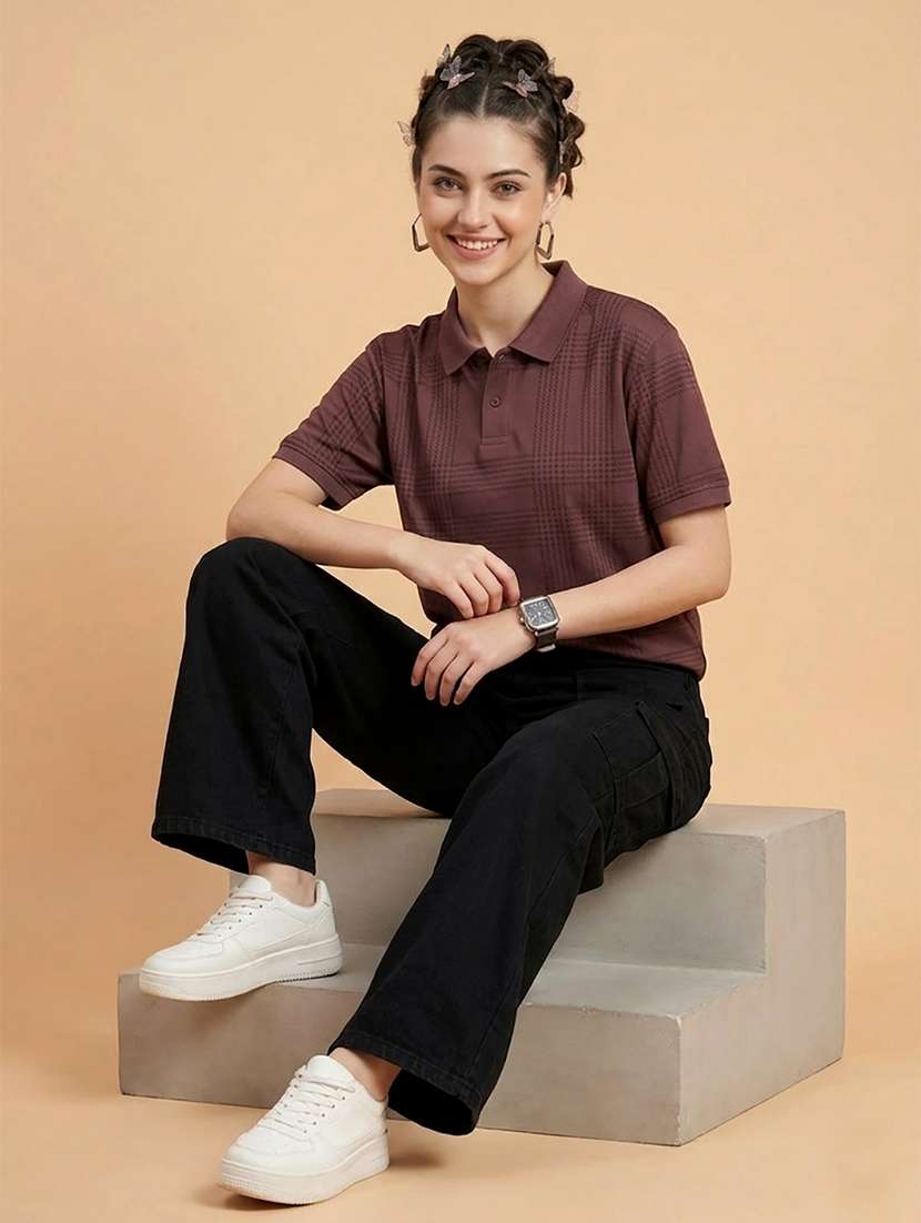 women short sleeve oversized polo t-shirt