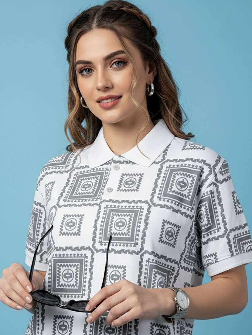 women short sleeve oversized polo t-shirt