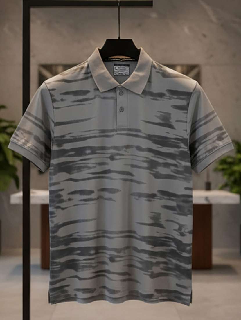 women printed short sleeve oversized polo t-shirt - 22432817 -  Standard Image - 3