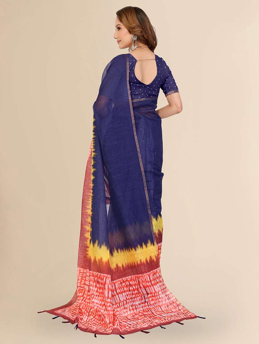 women printed casual wear saree with blouse - 22432844 -  Standard Image - 3