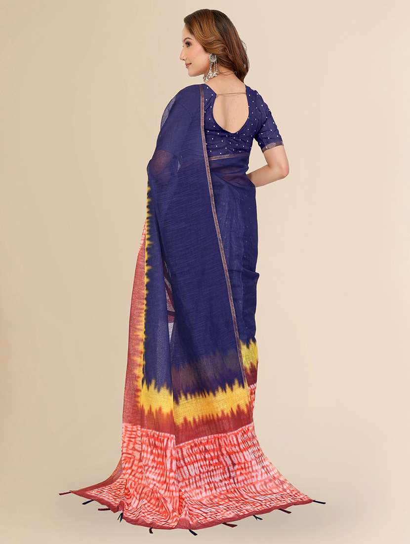 women printed casual wear saree with blouse - 22432844 -  Standard Image - 3