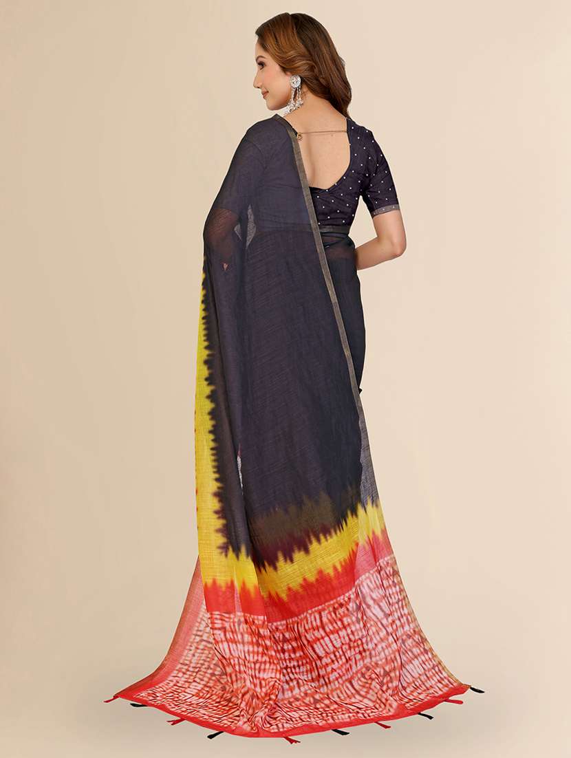 women printed casual wear saree with blouse - 22432846 -  Standard Image - 3