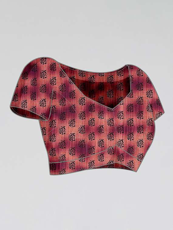 women printed casual wear saree with blouse - 22432877 -  Standard Image - 5