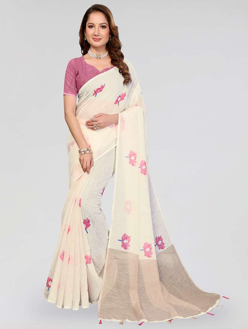 women printed casual wear saree with blouse
