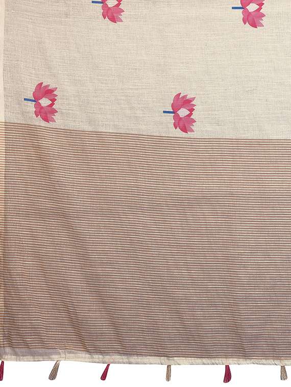 women printed casual wear saree with blouse - 22432879 -  Standard Image - 5