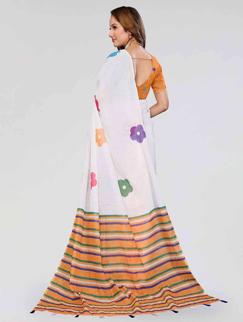 women printed casual wear saree with blouse - 22432880 -  Standard Image - 3