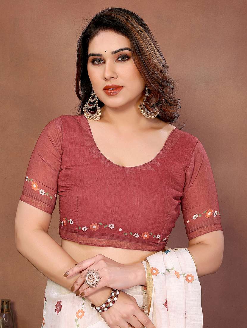 women printed casual wear saree with blouse - 22432882 -  Standard Image - 5