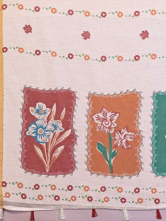 women printed casual wear saree with blouse - 22432882 -  Standard Image - 5