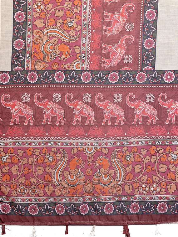 women printed casual wear saree with blouse - 22432884 -  Standard Image - 5