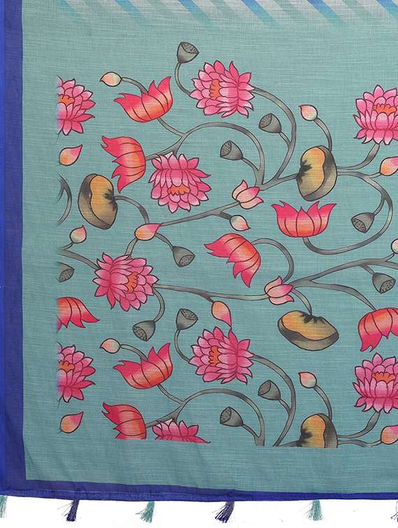 women printed casual wear saree with blouse - 22432889 -  Standard Image - 5