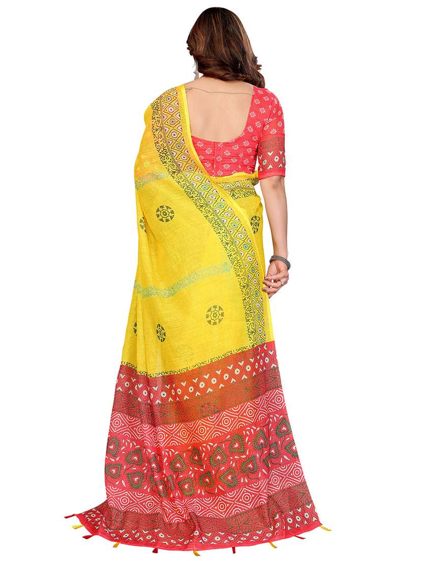 women printed casual wear saree with blouse - 22432910 -  Standard Image - 3