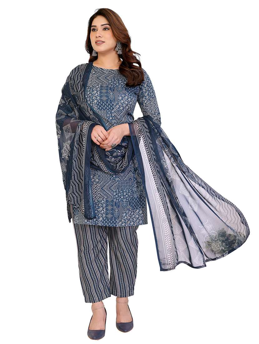women printed unstitched suit set