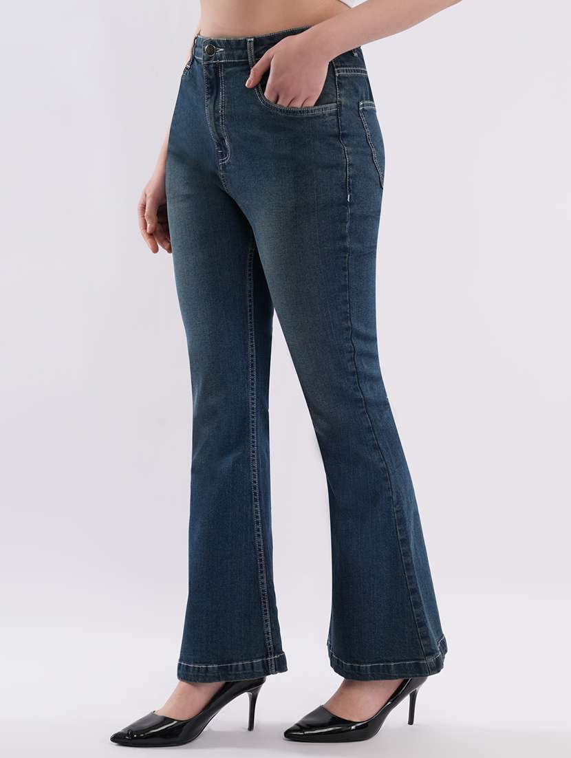 women solid high rise bootcut jean - 22433106 -  Standard Image - 3