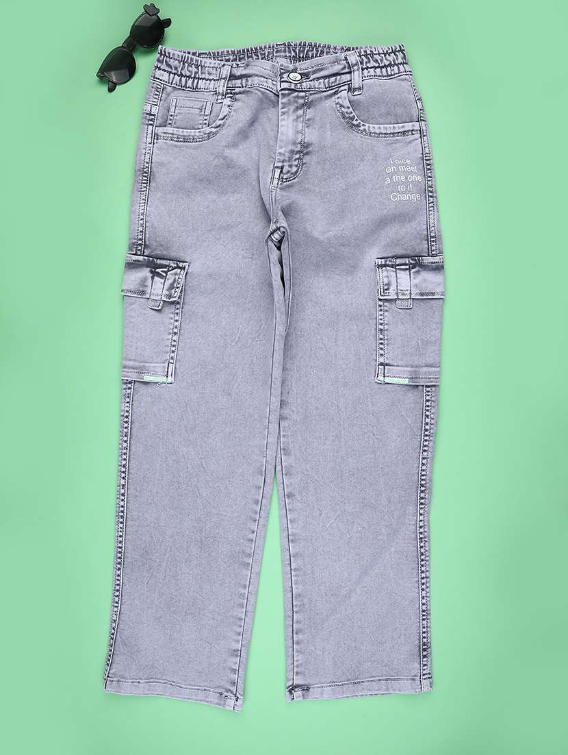 grey poly cotton plain jean