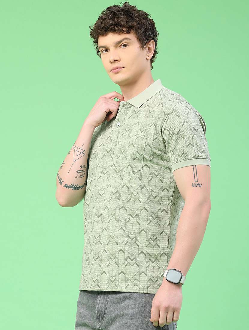 men printed short sleeve regular fit polo t-shirt - 22433283 -  Standard Image - 3