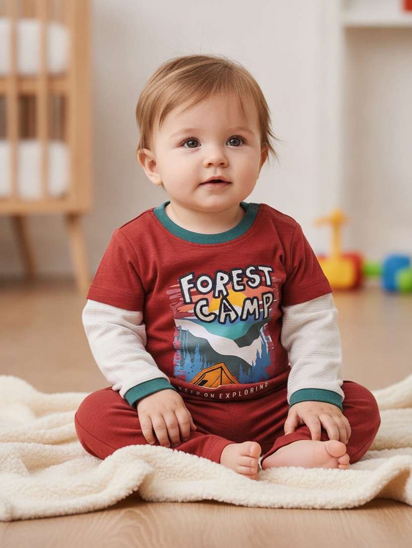 boys printed long sleeves regular fit t-shirt