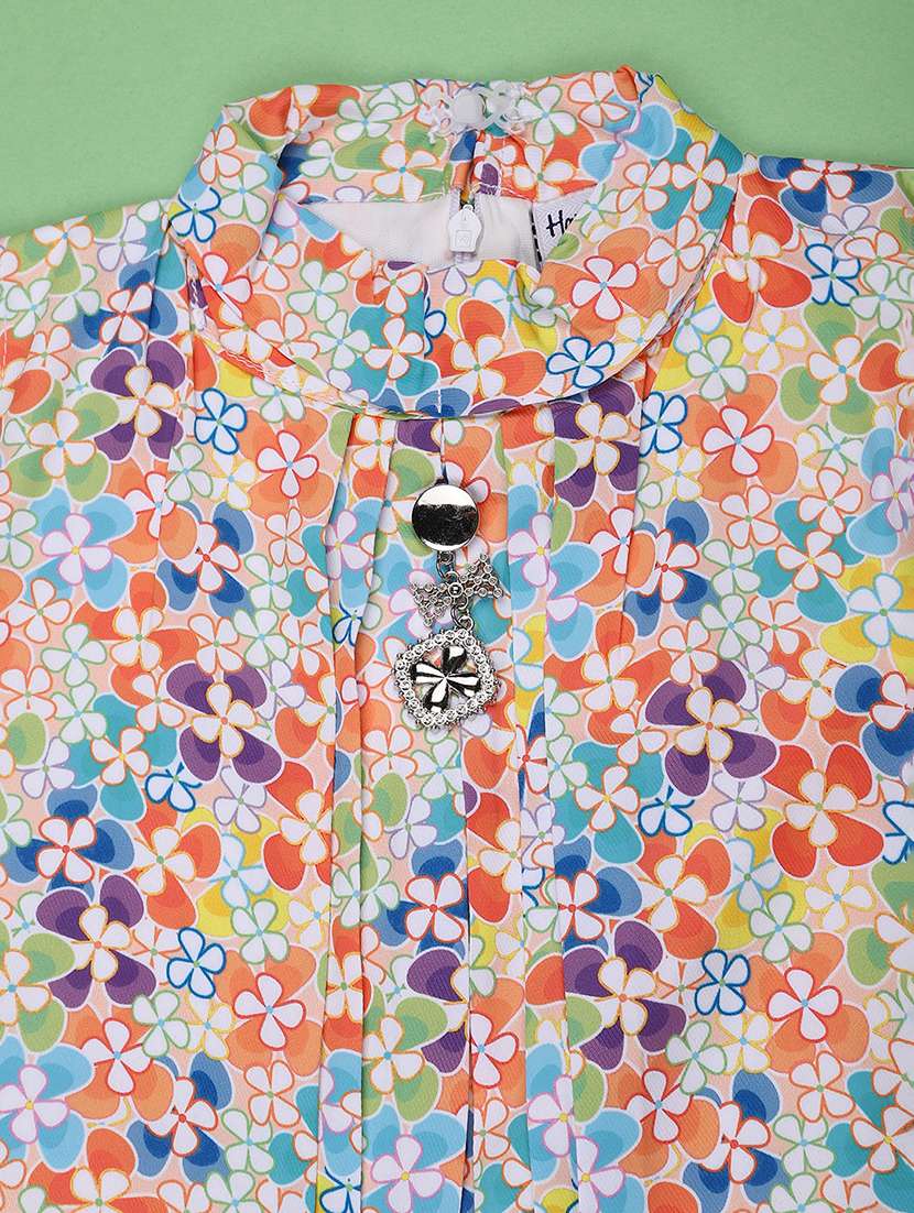 girls floral printed sleeveless top and shorts co-ord set - 22433364 -  Standard Image - 3