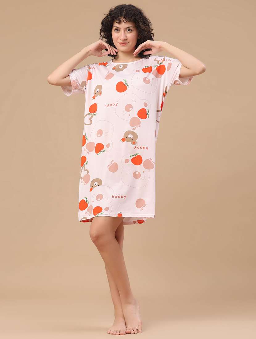 pink polyester nighty sleepshirts &