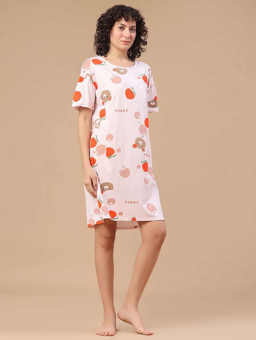 pink polyester nighty sleepshirts & - 22433377 -  Standard Image - 3