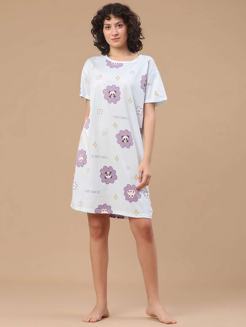 light blue polyester nighty sleepshirts &