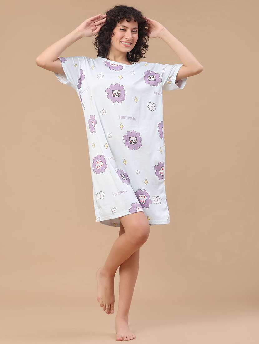 light blue polyester nighty sleepshirts & - 22433379 -  Standard Image - 5