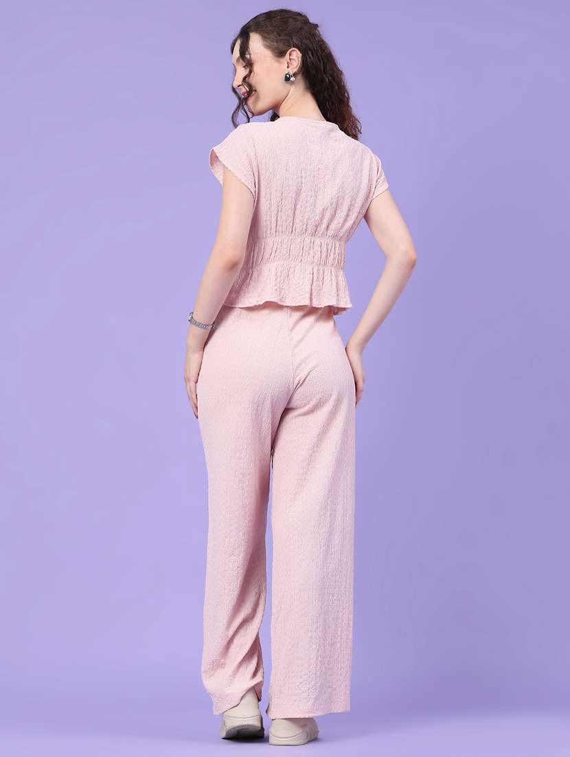 women self design v neck top and trouser co-ord set - 22433393 -  Standard Image - 5