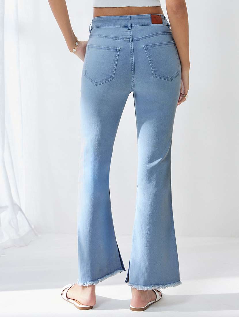 women solid high rise bootcut jean - 22433440 -  Standard Image - 3