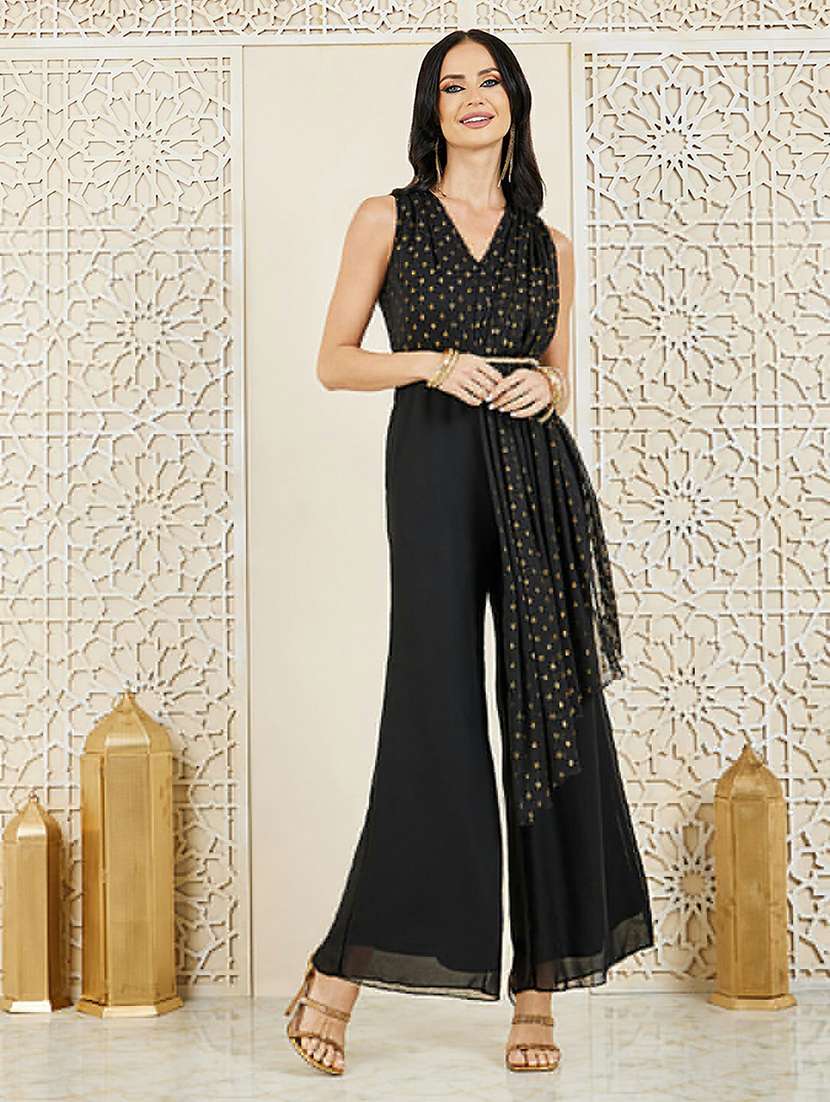 women self desigend sleeveless fusion jumpsuit 