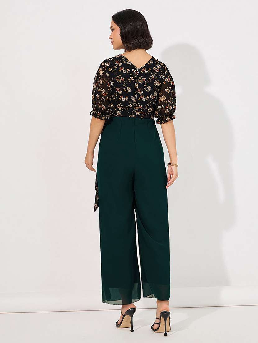 women floral print puff sleeve jumpsuit - 22433484 -  Standard Image - 3
