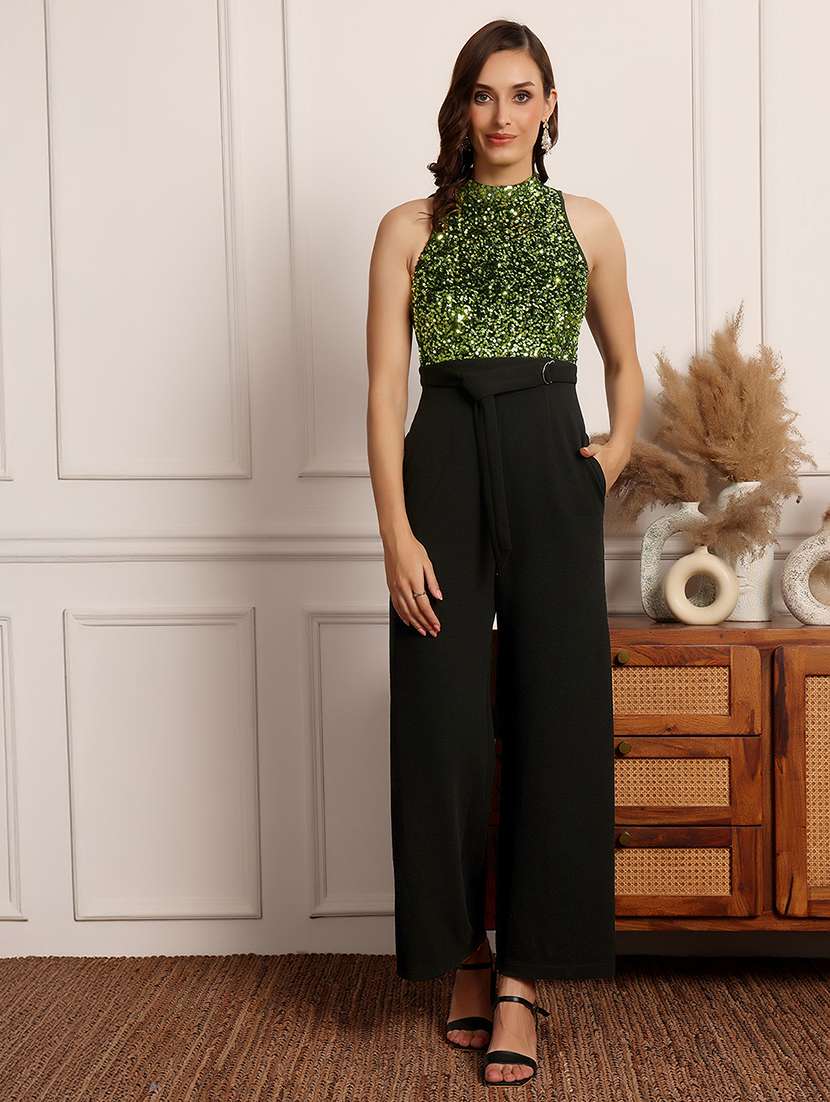 women sequined halter neck jumpsuit - 22433496 -  Standard Image - 3