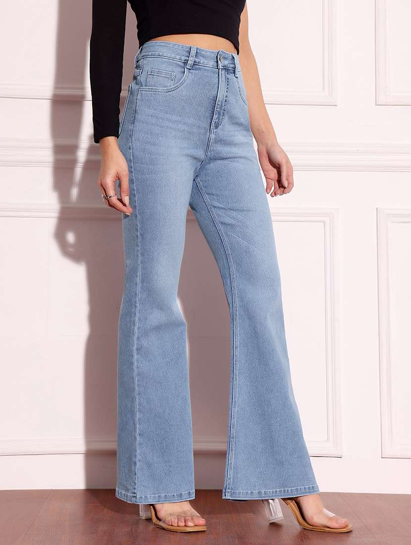 women solid high rise bootcut jean - 22433572 -  Standard Image - 3