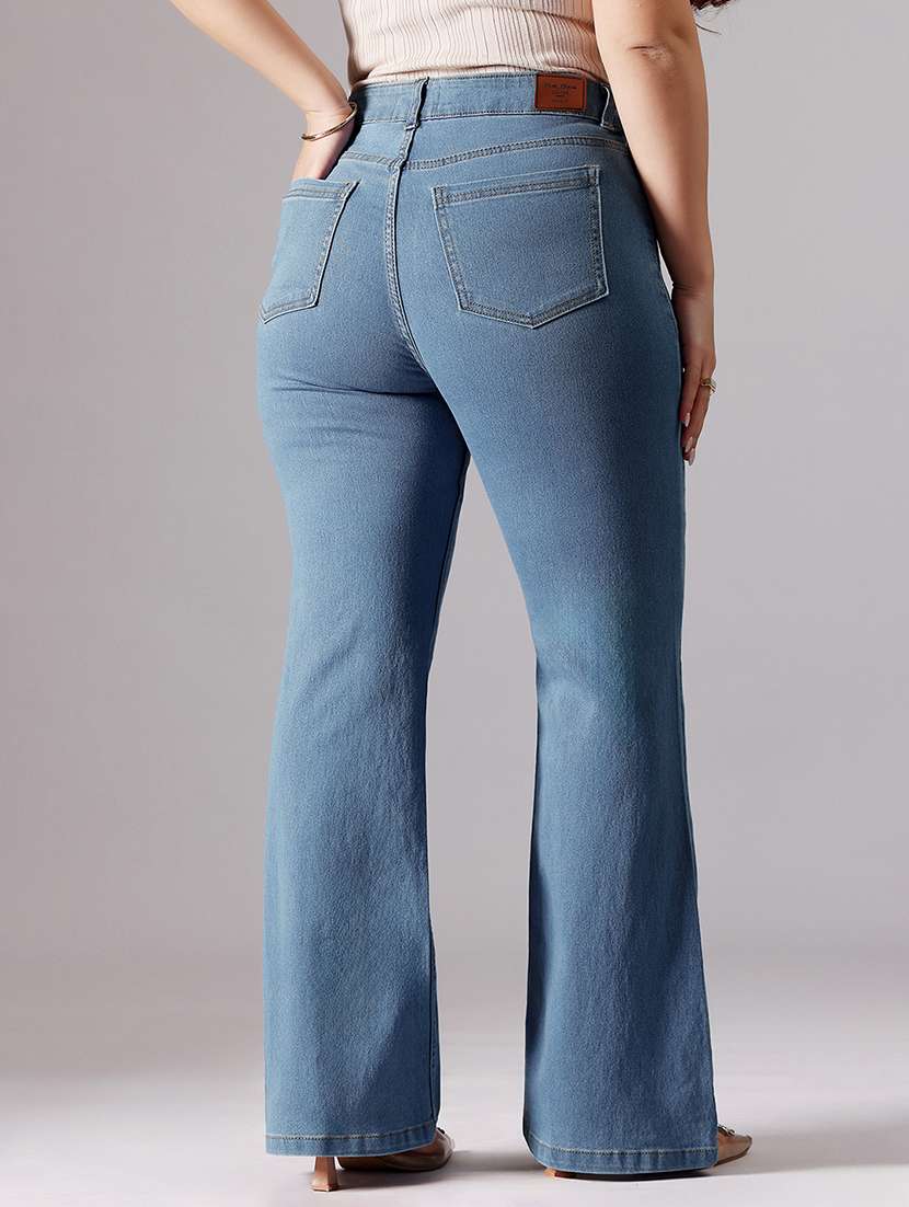 women solid high rise bootcut jeans - 22433611 -  Standard Image - 3