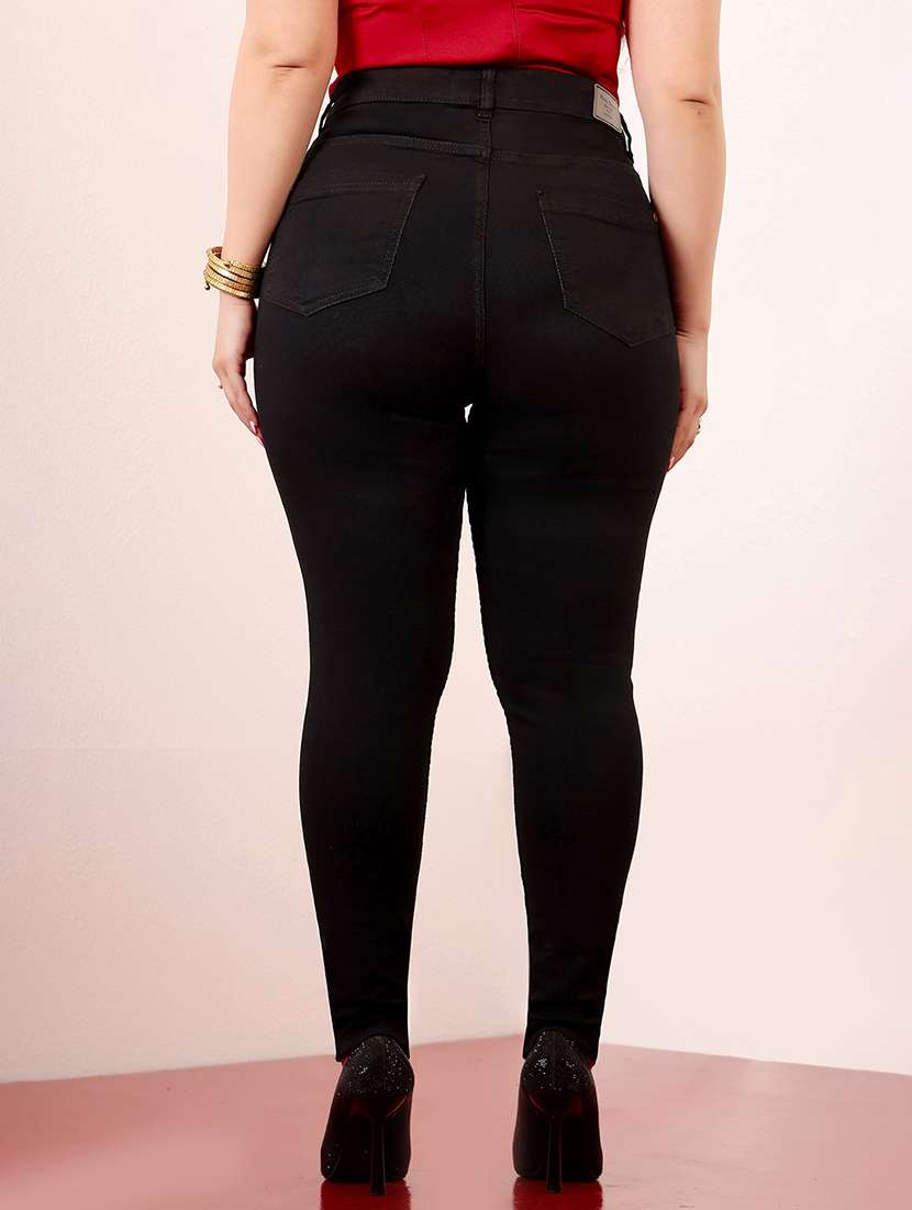 women solid high rise skinny jeans - 22433622 -  Standard Image - 3