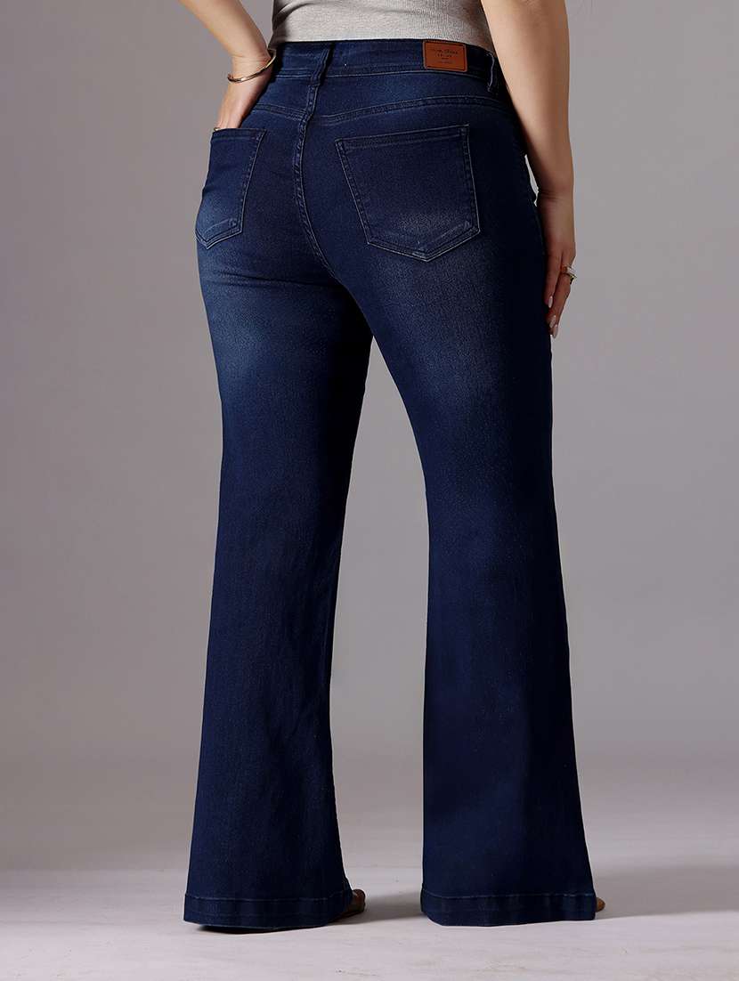 women solid high rise bootcut jeans - 22433627 -  Standard Image - 3