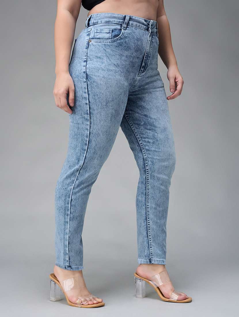 women solid high rise skinny jeans