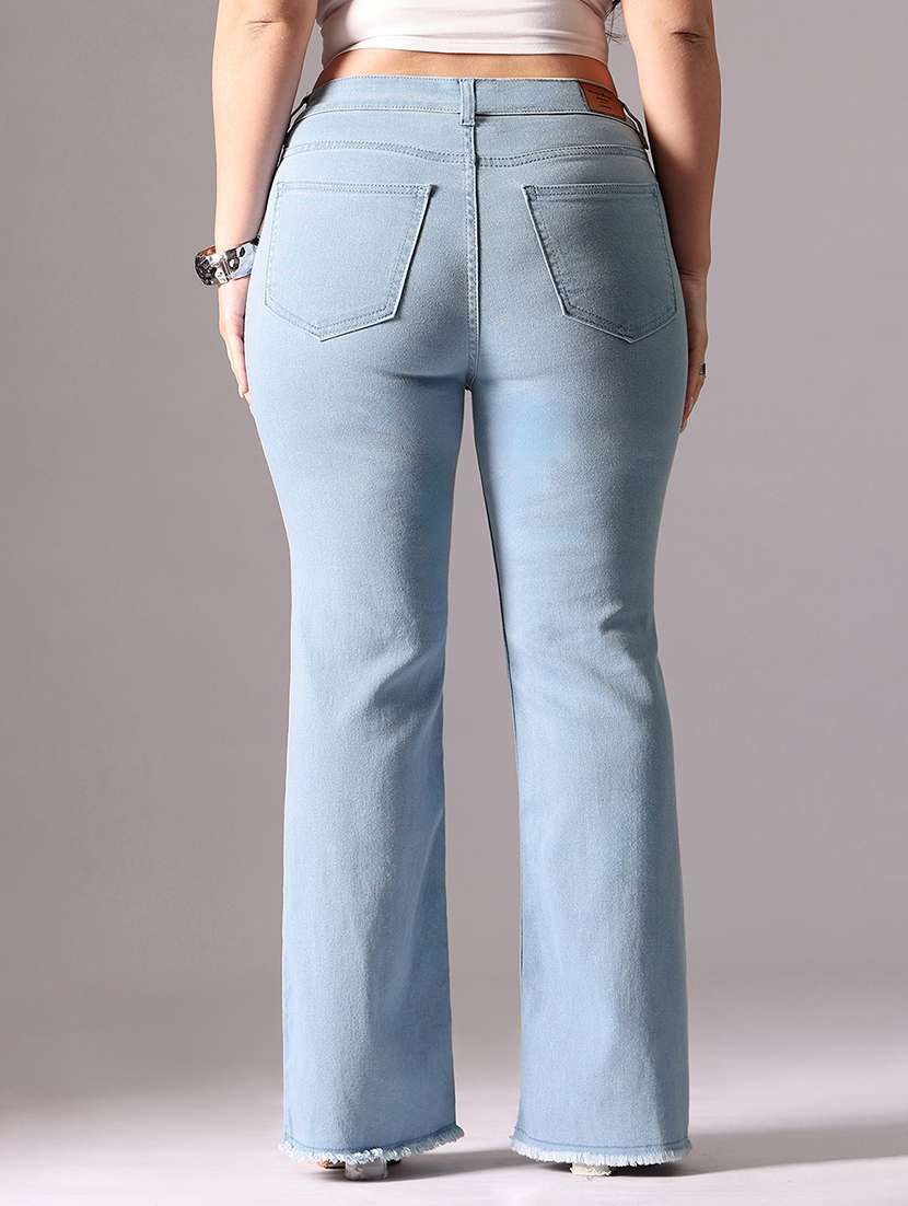 women solid high rise bootcut jeans - 22433642 -  Standard Image - 3