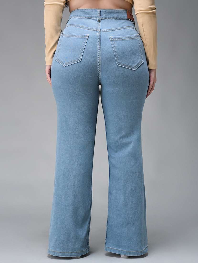 women solid high rise bootcut jeans - 22433653 -  Standard Image - 3