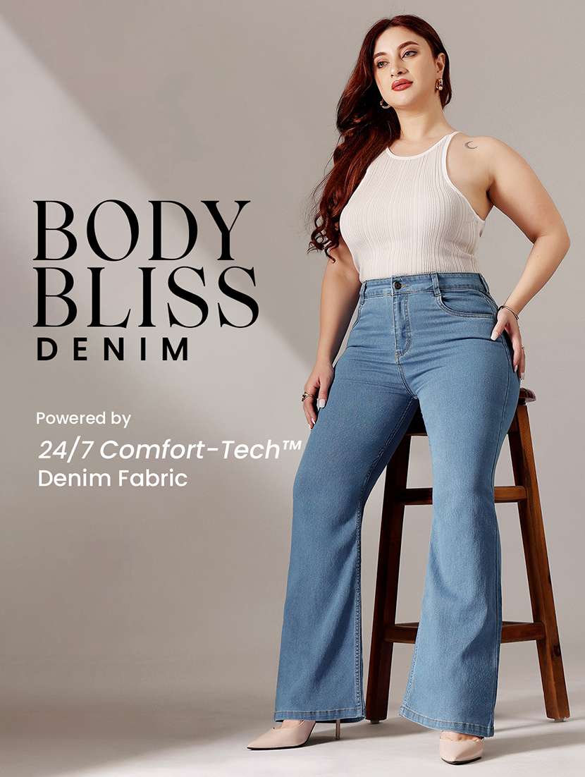 women solid high rise bootcut jeans - 22433686 -  Standard Image - 5