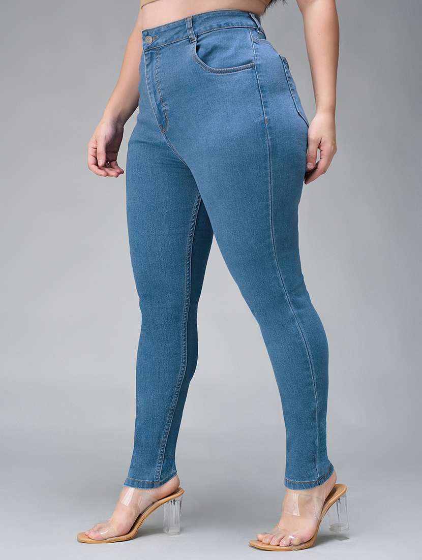 women solid high rise skinny fit jeans - 22433688 -  Standard Image - 3