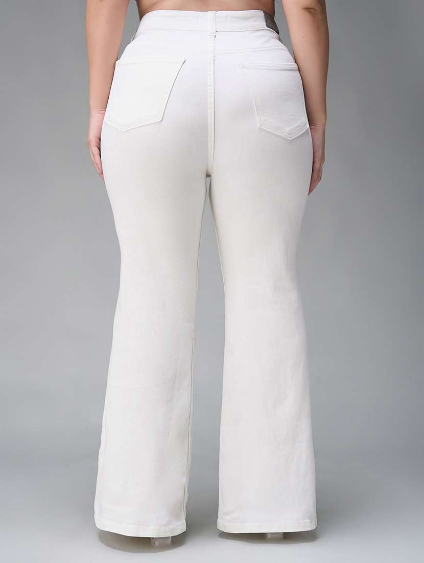 women solid high rise bootcut jeans - 22433693 -  Standard Image - 3