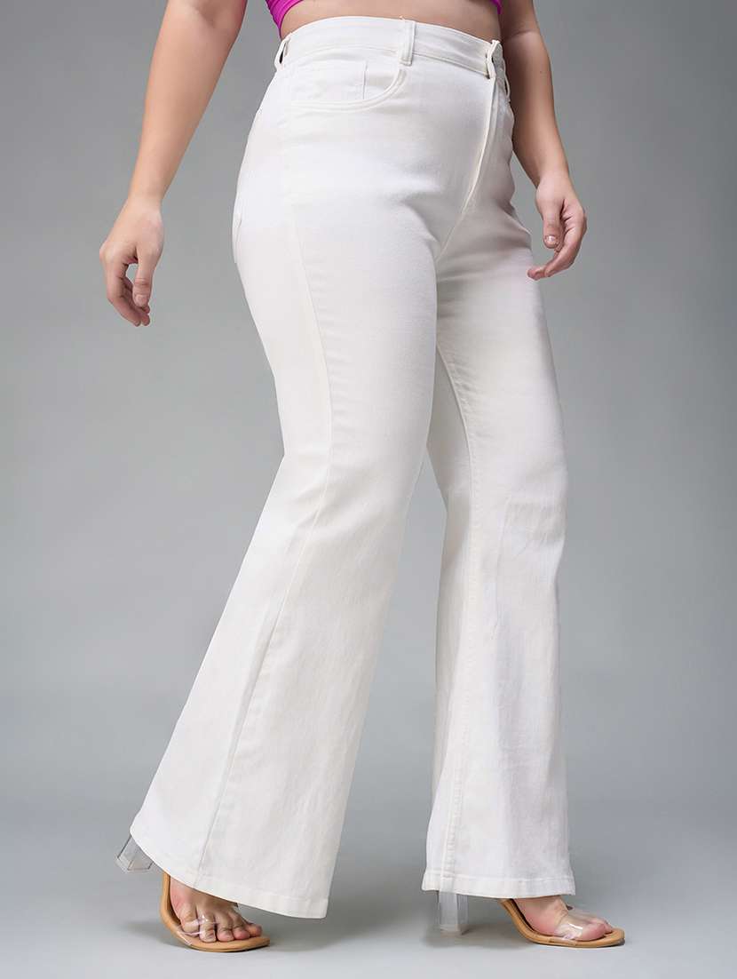 women solid high rise bootcut jeans - 22433701 -  Standard Image - 3