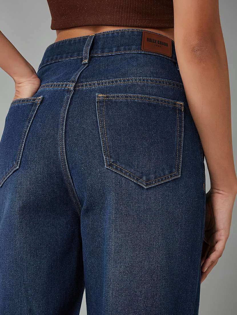 women navy blue cotton jean - 22433737 -  Standard Image - 3